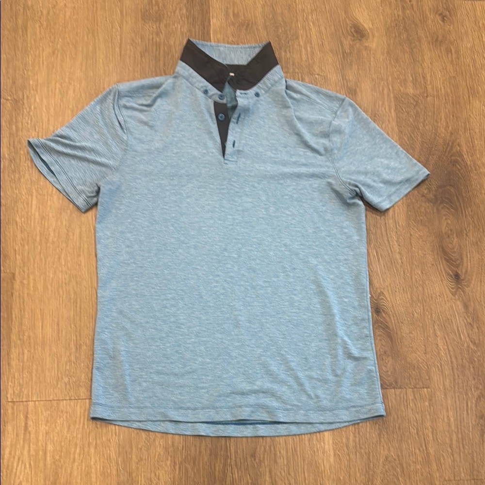 lululemon athletica Light Blue Polo with Black Collar